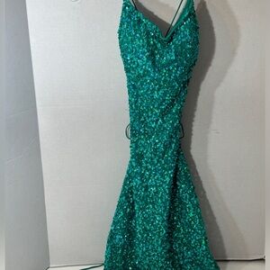 Cocktail Green Sequin Dress